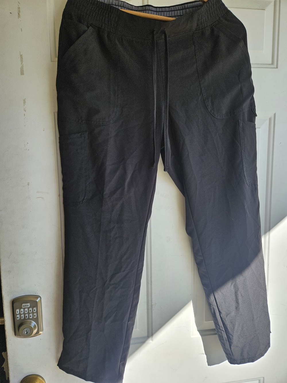 Scrubstar Black Cargo Scrub Pants with Drawstring Waist